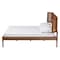 Baxton Studio Eridian MidCentury Modern Walnut Brown Finished Wood and Natural Rattan Queen Size Platform Bed 222-11891-ZORO - alternate 6